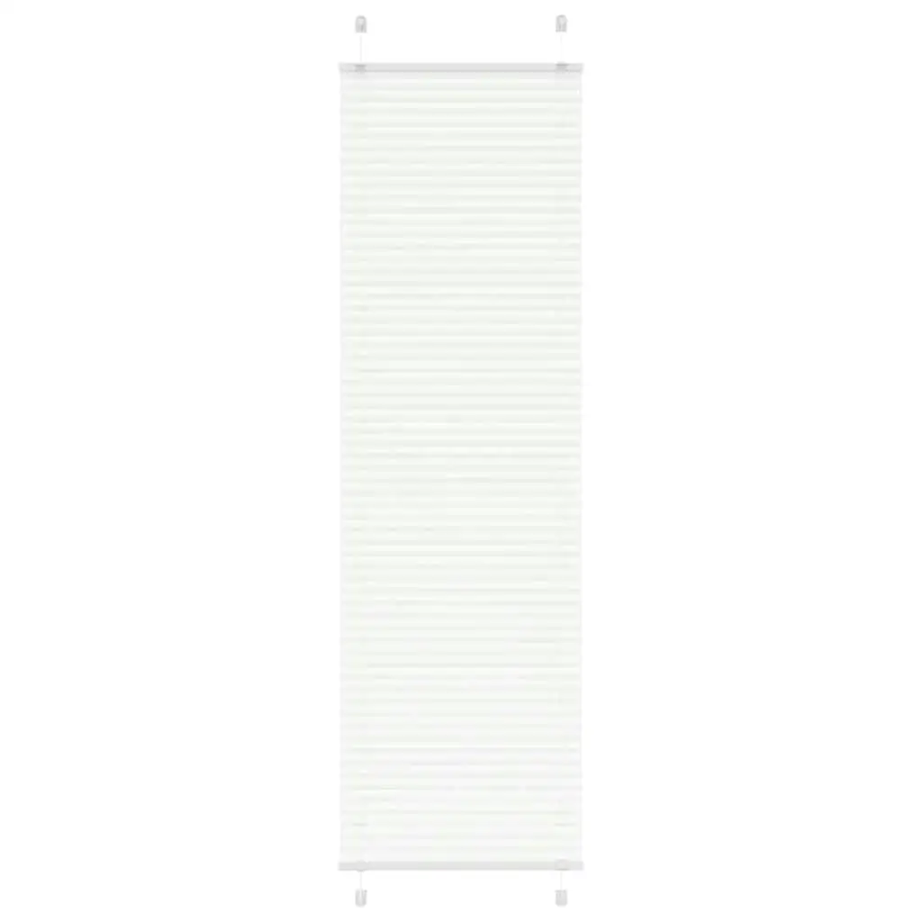 55x200 cm White Pleated Blinds - Durable Polyester Fabric, 54.4 cm Width for Perfect Fit