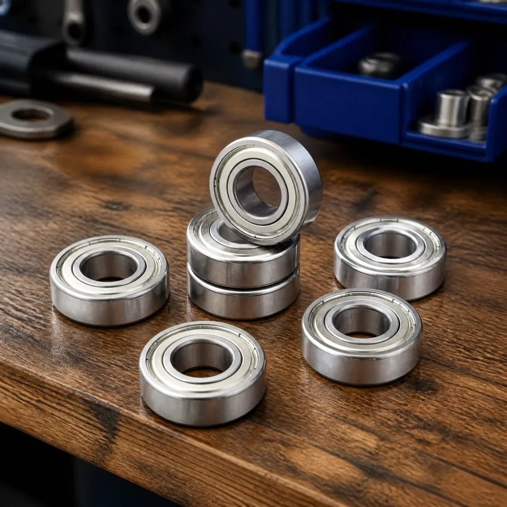 6pcs Durable 6202ZZ Deep Groove Ball Bearings 15 x 35 x 11mm Radial Ball Bearings Double Shielded Bearings For Automotive Parts