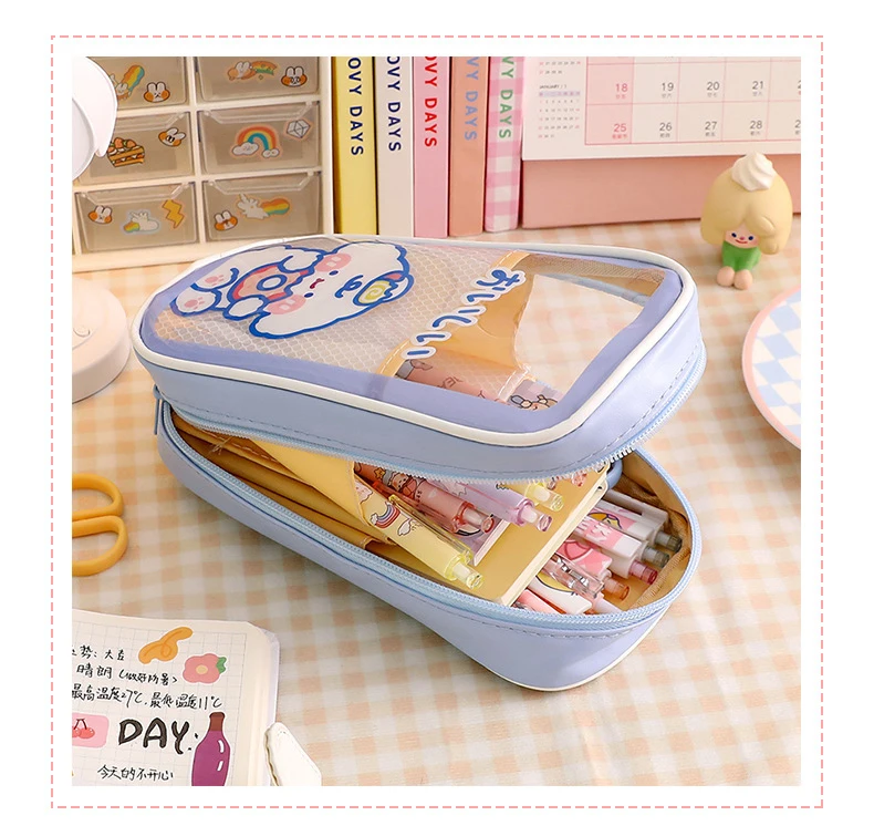 Astuccio di grande capacà astuccio Kawaii per ragazze carino cancelleria coreana materiale scolastico astuccio per penne organizzatore  21
