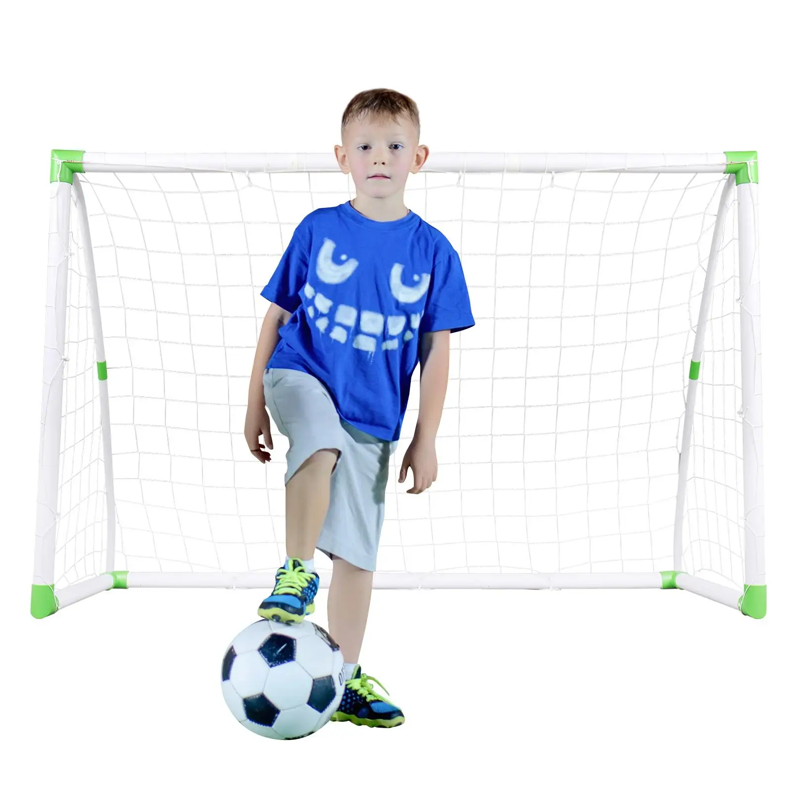 6x4 ft Soccer Goal Training Set with Net, Buckles & Ground Nails - Ideal for Football Practice