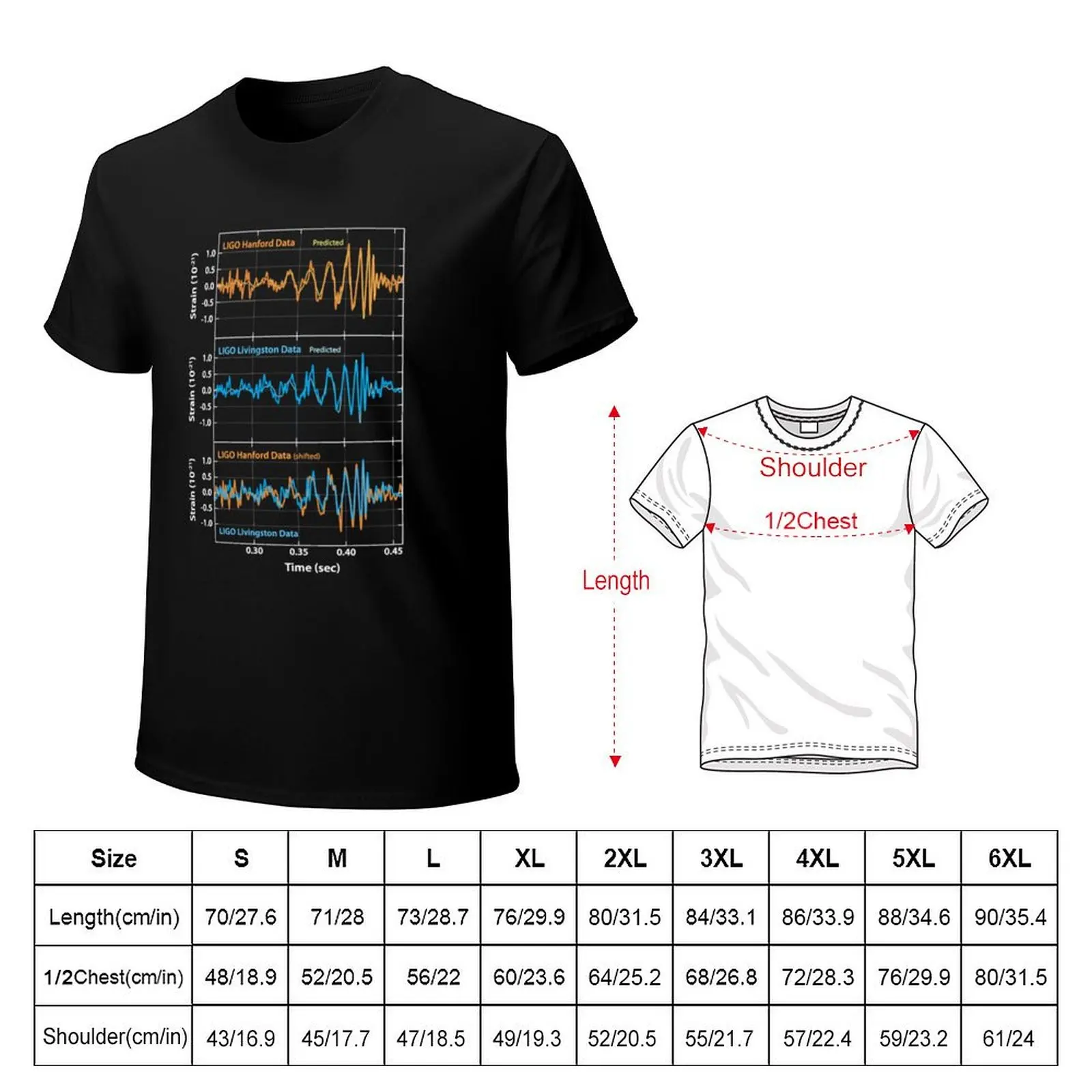 LIGO Gravitational Waves Detection T-Shirt Relaxed Fit Casual Short Sleeve Top