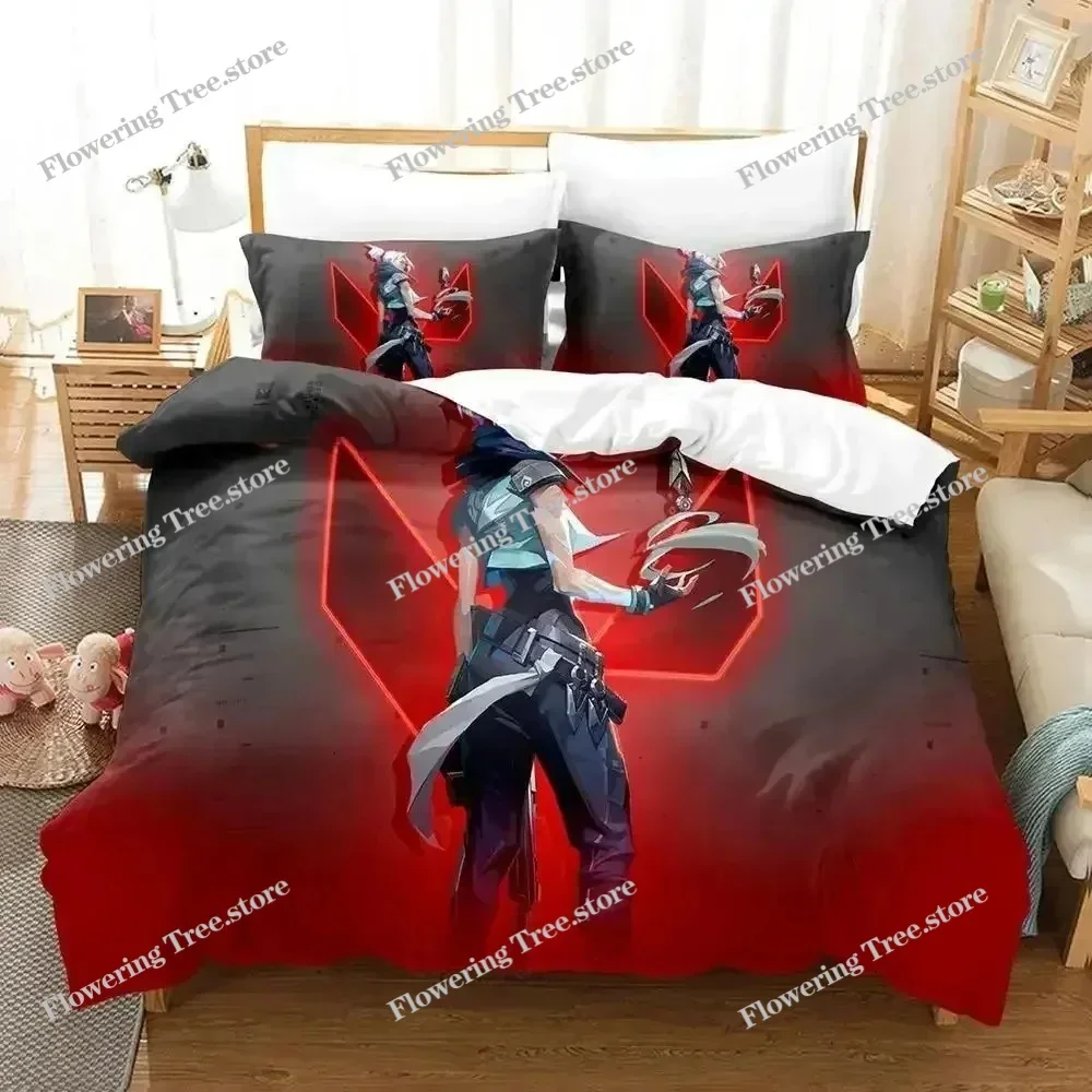 New Game Jett Valorant Bedding Set Single Twin Full Queen King Size Bed Set Adult Kid Bedroom Duvet Cover Sets Anime Yataklar