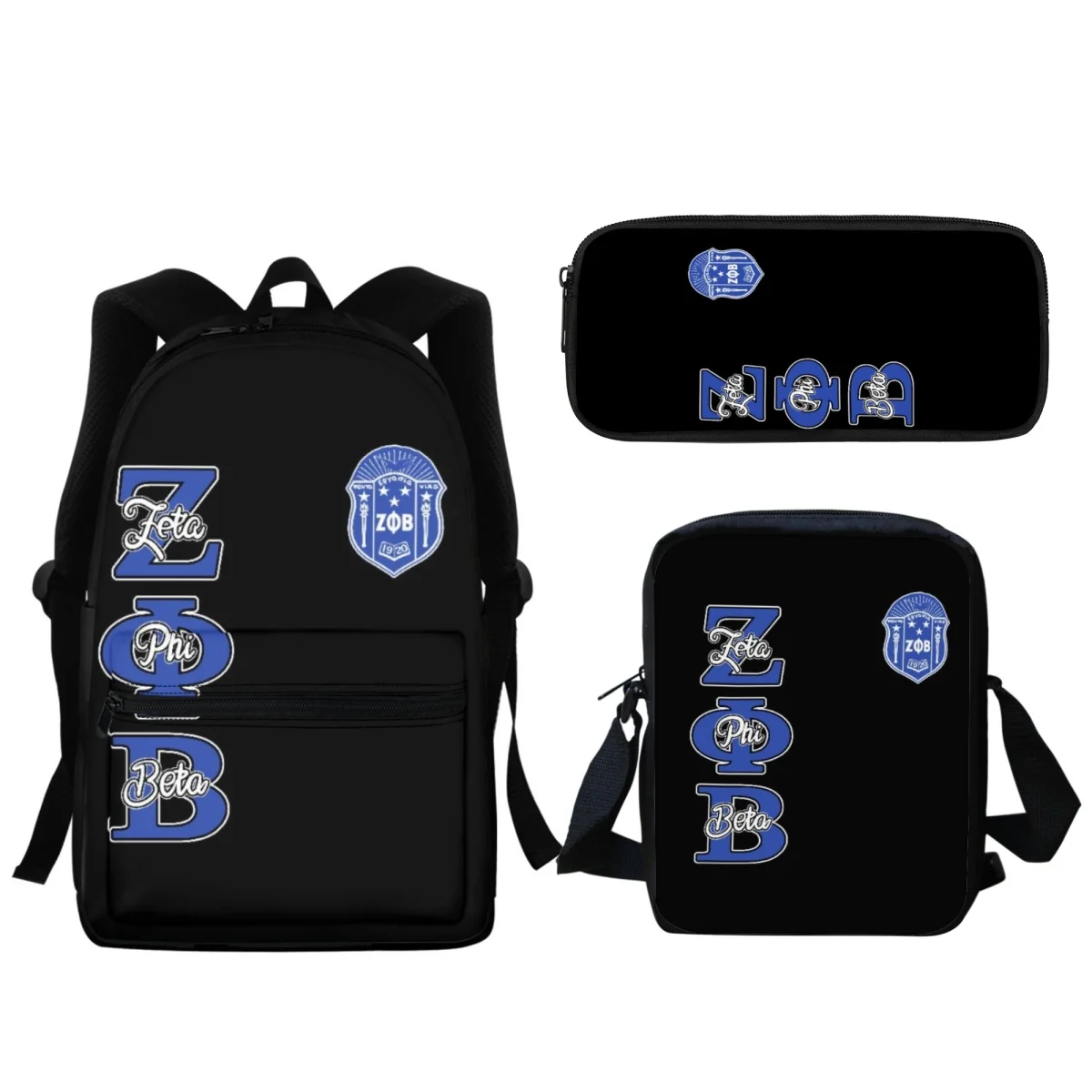 

School Bags Zeta Phi Beta Sorority Design College Student Zipper Travel Backpack Bookbags Boys Girls Study Gift Messenger Bag