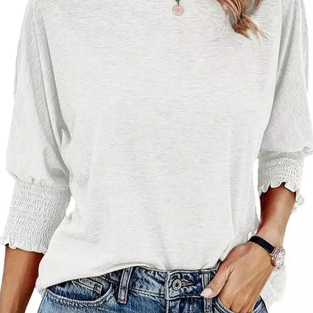 T-shirt ample à manches longues et col rond pour femme, nouvelle mode d'été, grande taille, Style européen et américain