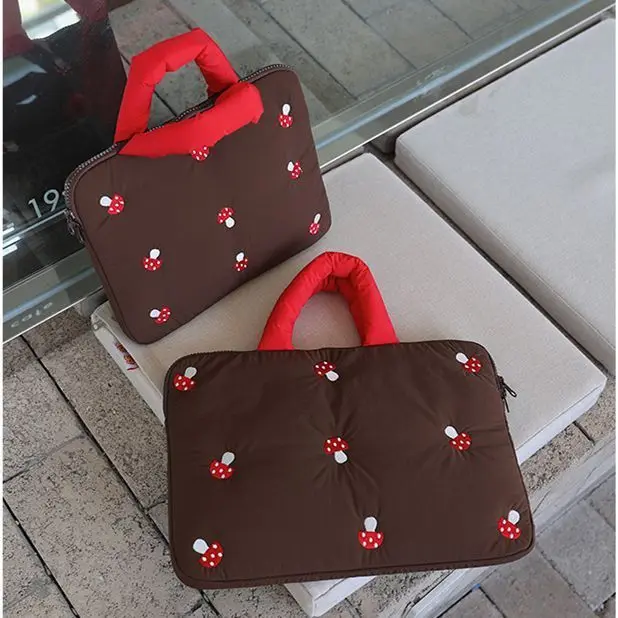 Cute Mushroom Pattern Laptop Bag for Ipad Air4 5 10.9 9th 10.2 Pro 10.5 11 12.9inch Tablet Case Xiaomi MiPad 5 Samsung Tab Pouch