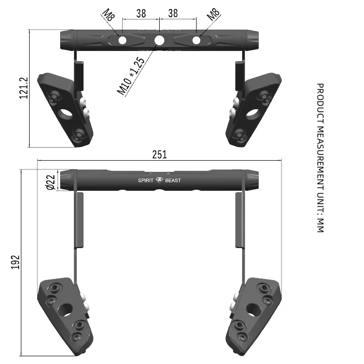دراجة نارية الزجاج الأمامي تمديد قوس منحرف الزجاج الأمامي جبل هاتف مزود بكاميرا GPS مسجل قوس عبر بار ل CFMOTO 450SR