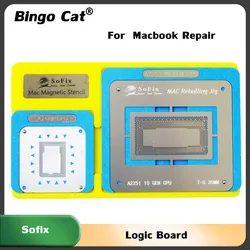 Sofix Logic Board BGA Magnetic Stencil For Macbook PMU SMC T1 T2 RAM Nand Wiif A1534 A1932 A2141 6 7 8 9 GEN CPU Reballing Tool
