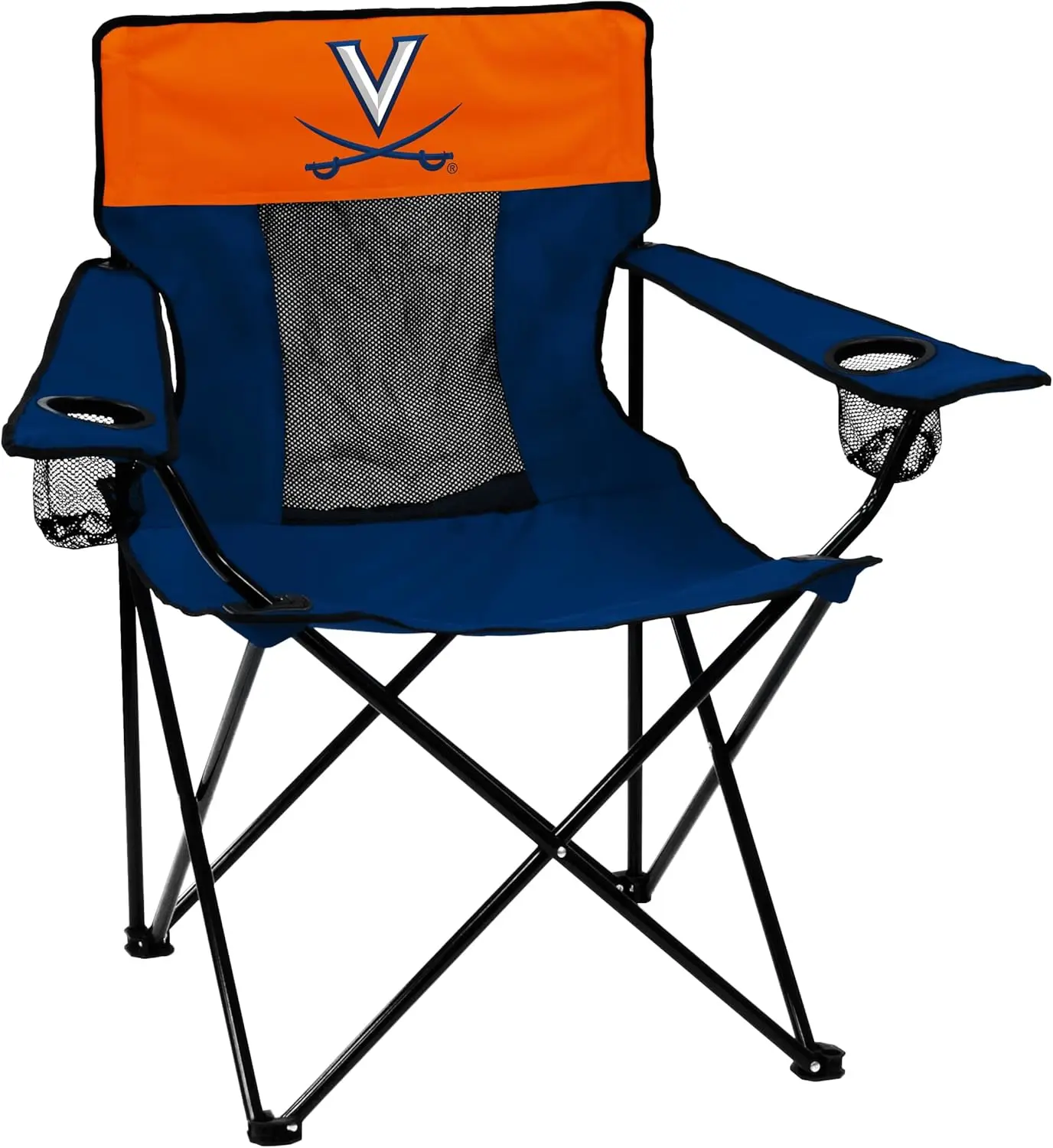 

Virginia Cavaliers Elite Portable Chair - Outdoor Chair with Cup Holder, Powder-Coated Steel Frame, Lightweight for Tailgating &