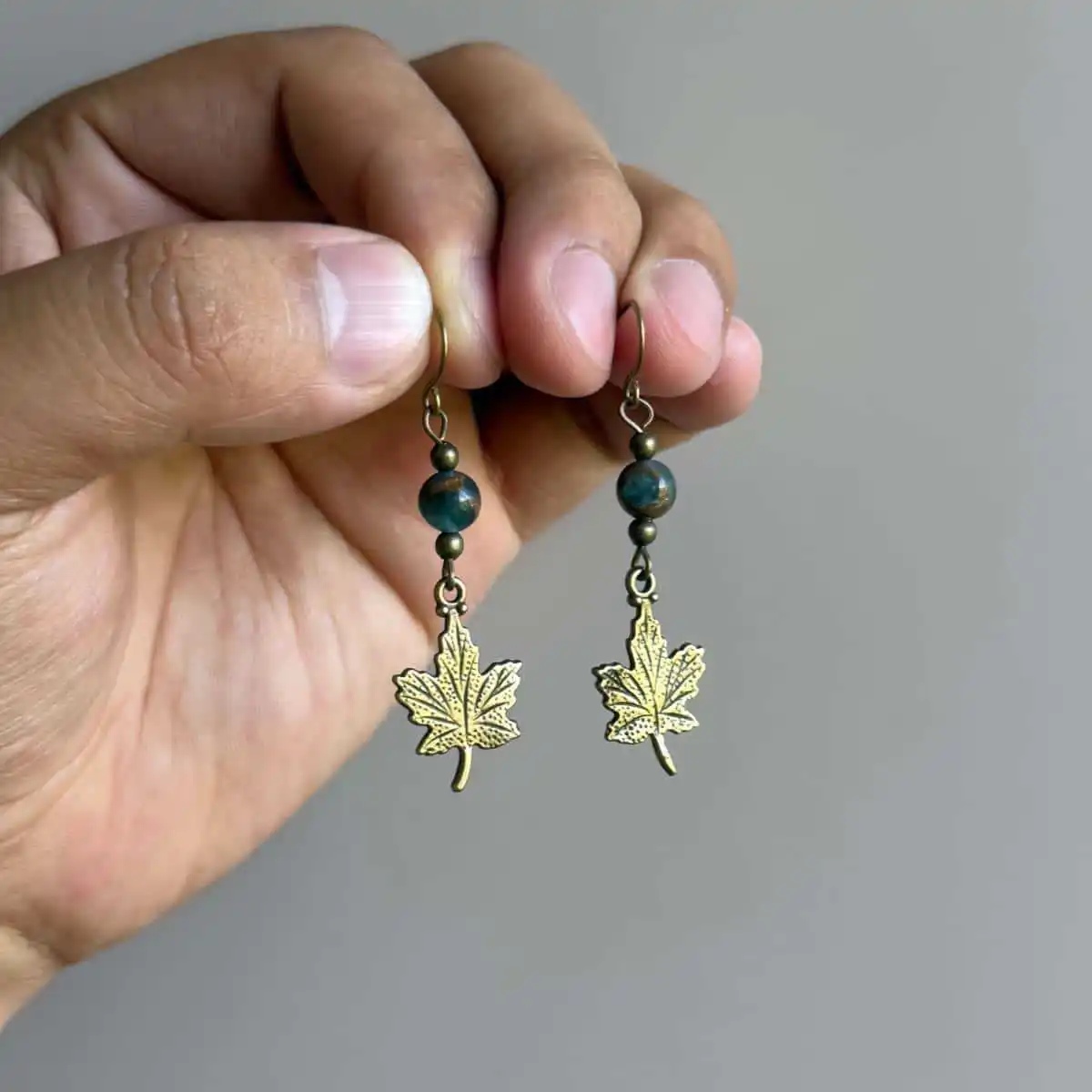 Antique Bronze Color Maple Leaf Earrings