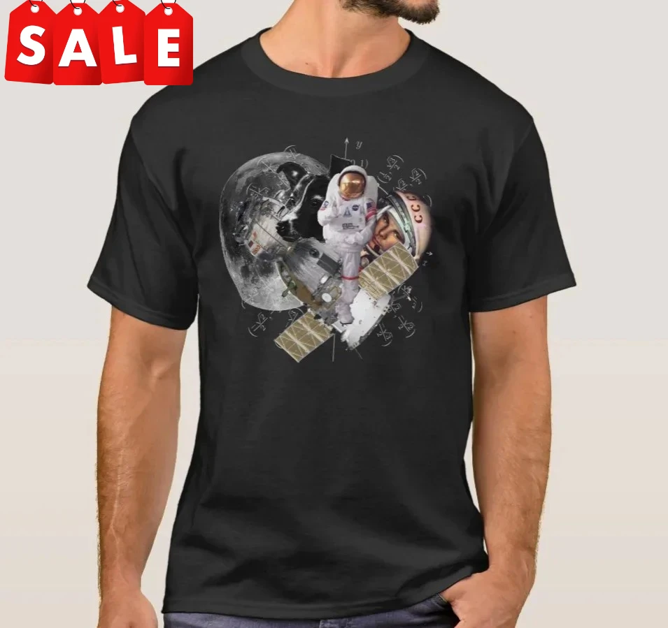 Space Astronauts Cosmos Space Station T-Shirt New 100% Cotton O-Neck Summer Short Sleeve Casual Mens T-shirt Size S-3XL