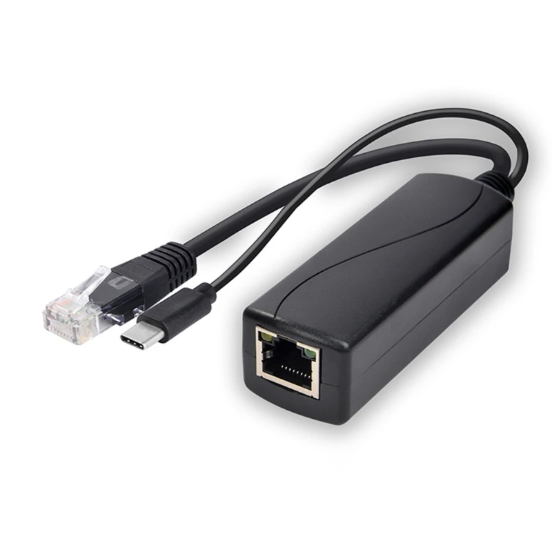 Poder Ethernet POE sobre divisor 48V tipo C DC5.5x2.1 DC3.5x1.35 5V MicroUSB