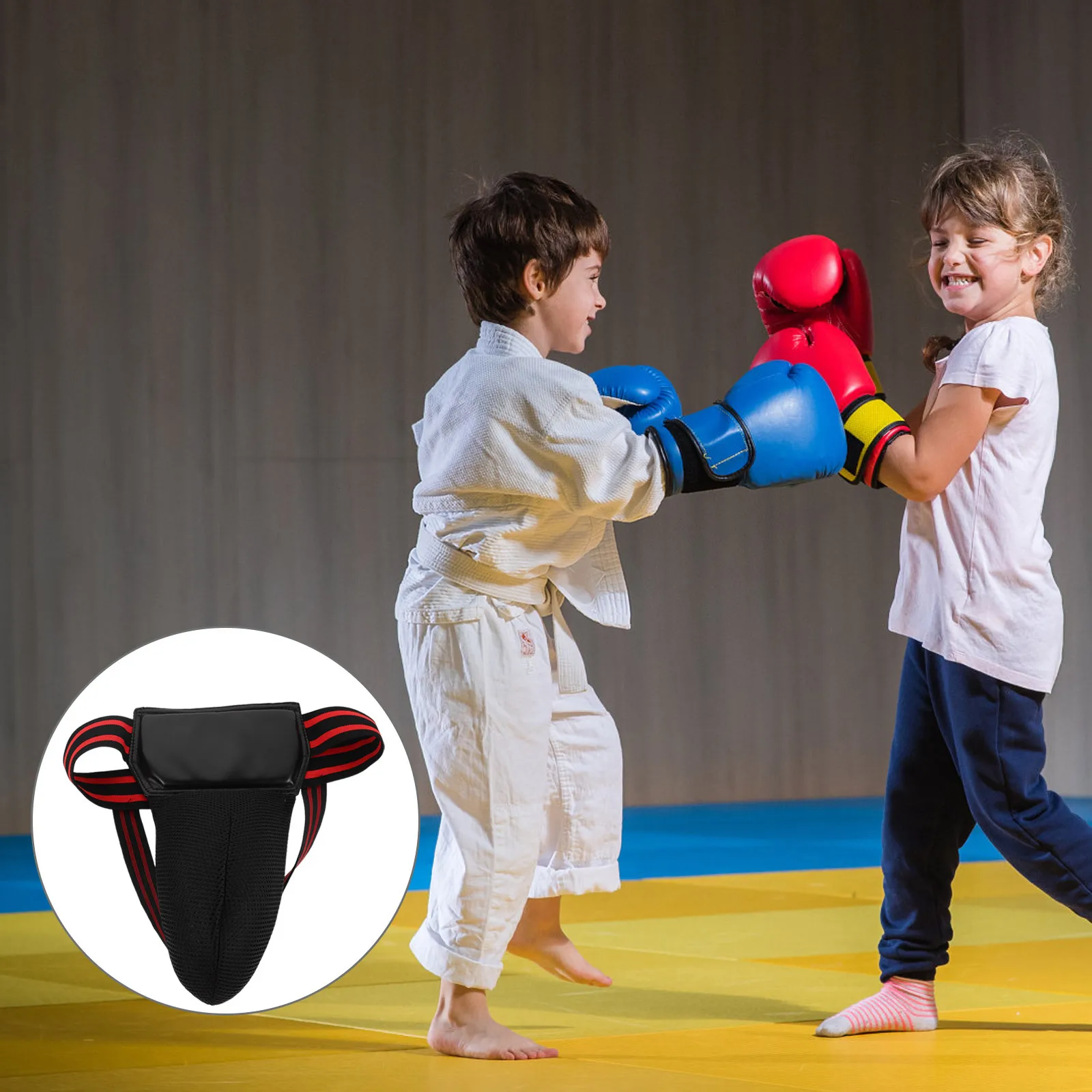 

Youth Athletic Groin Protector Black Adjustable Kids Groin Guard Boxing Mma Taekwondo Sparring Protective Cup