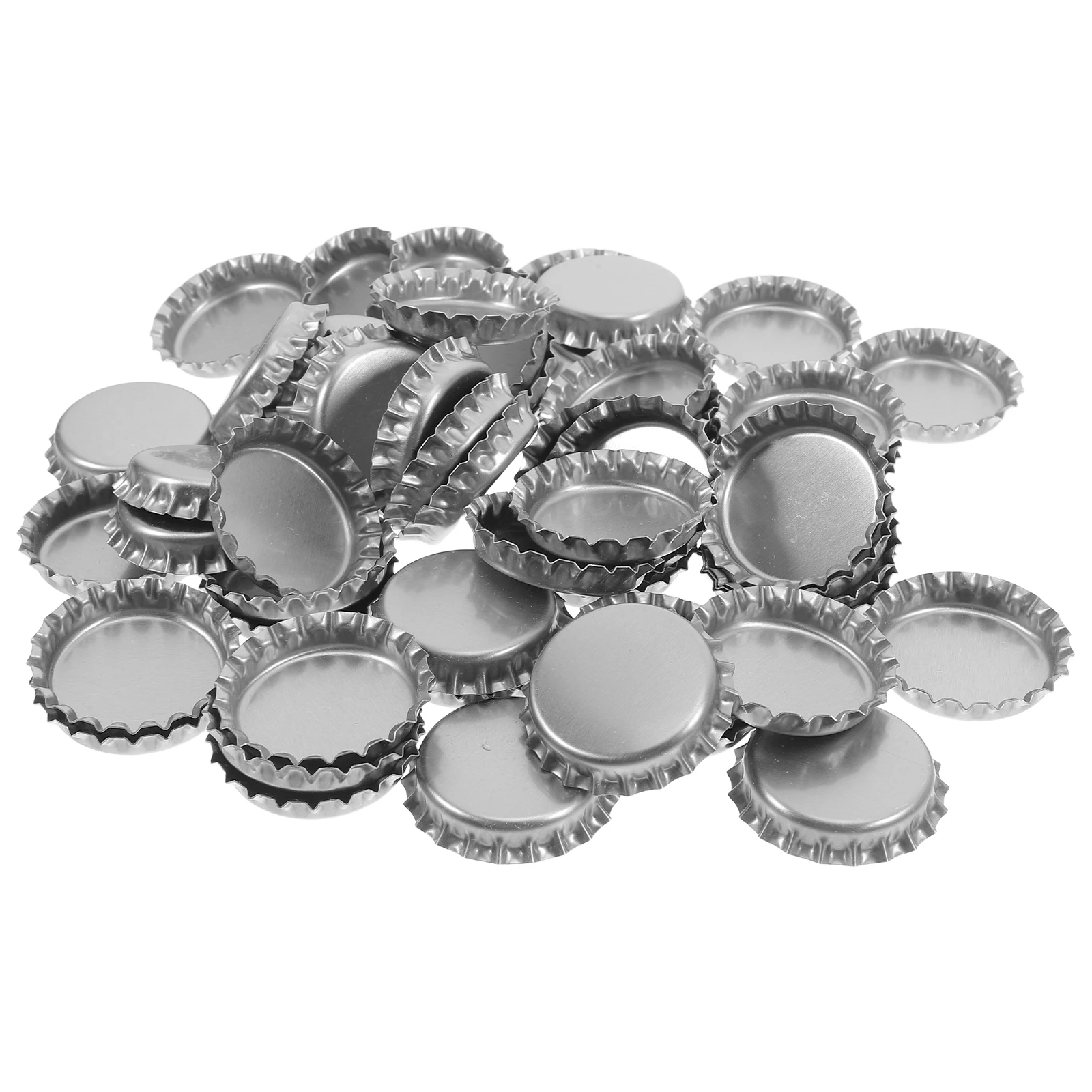 

100pcs Silver DIY Bottle Caps 1 Inch Diameter Tinplate Flattened Round Craft Projects No Rubber Liners Suitable Keychains