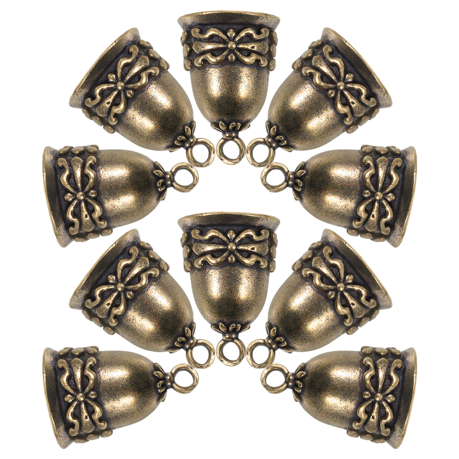 

10Pcs Vintage Brass Bells DIY Wind Chimes Rustic Bell Ornaments Home Decor Projects Crafts Making Bells Vintage Bell