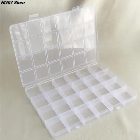Praktisk 24-fack plast transparent förvaringslåda smycken örhängen pärla skruvhållare fodral display organisatör behållare 10 best sales pärlask - №6