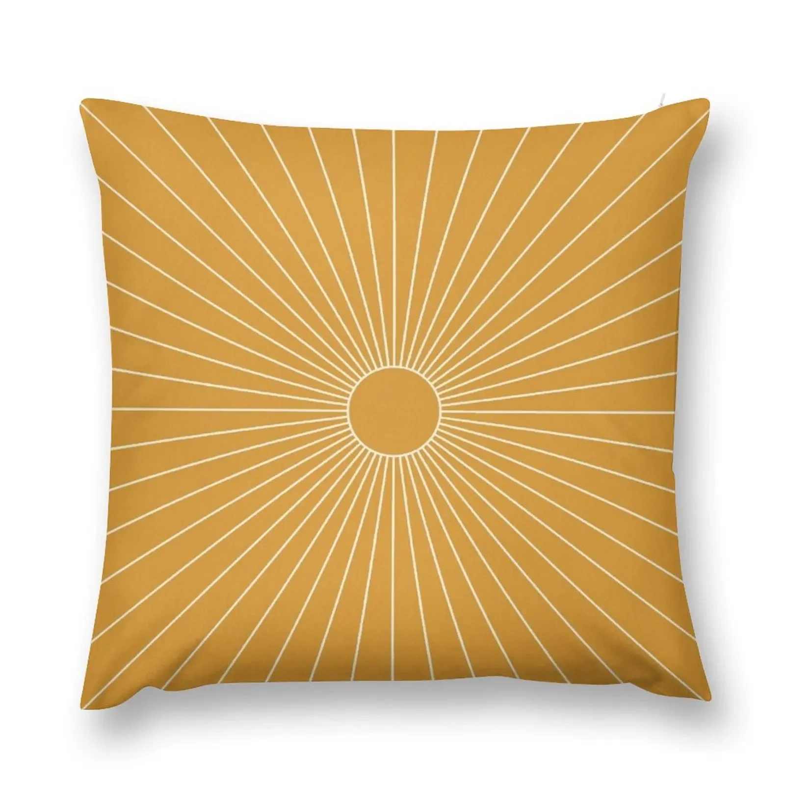 Boho Sun Rays Mustard Yellow Throw Pillow Decorative Cushions autumn pillowcase christmas cushions covers pillow