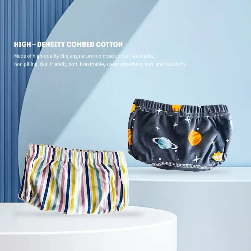 Дышащие 6-слойные марлевые тренировочные штаны для малышей — мягкие, моющиеся тканевые подгузники для приучения к горшку, идеально подходят для мальчиков и девочек