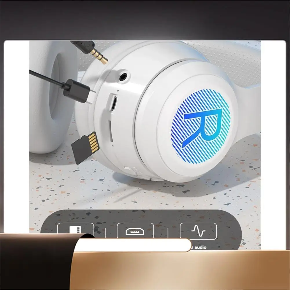 

Bluetooth 5.3 Active Noise Cancelling Headphones Wireless Light Weight Headset With Hifi Stereo Sound For Travel Work-X64A