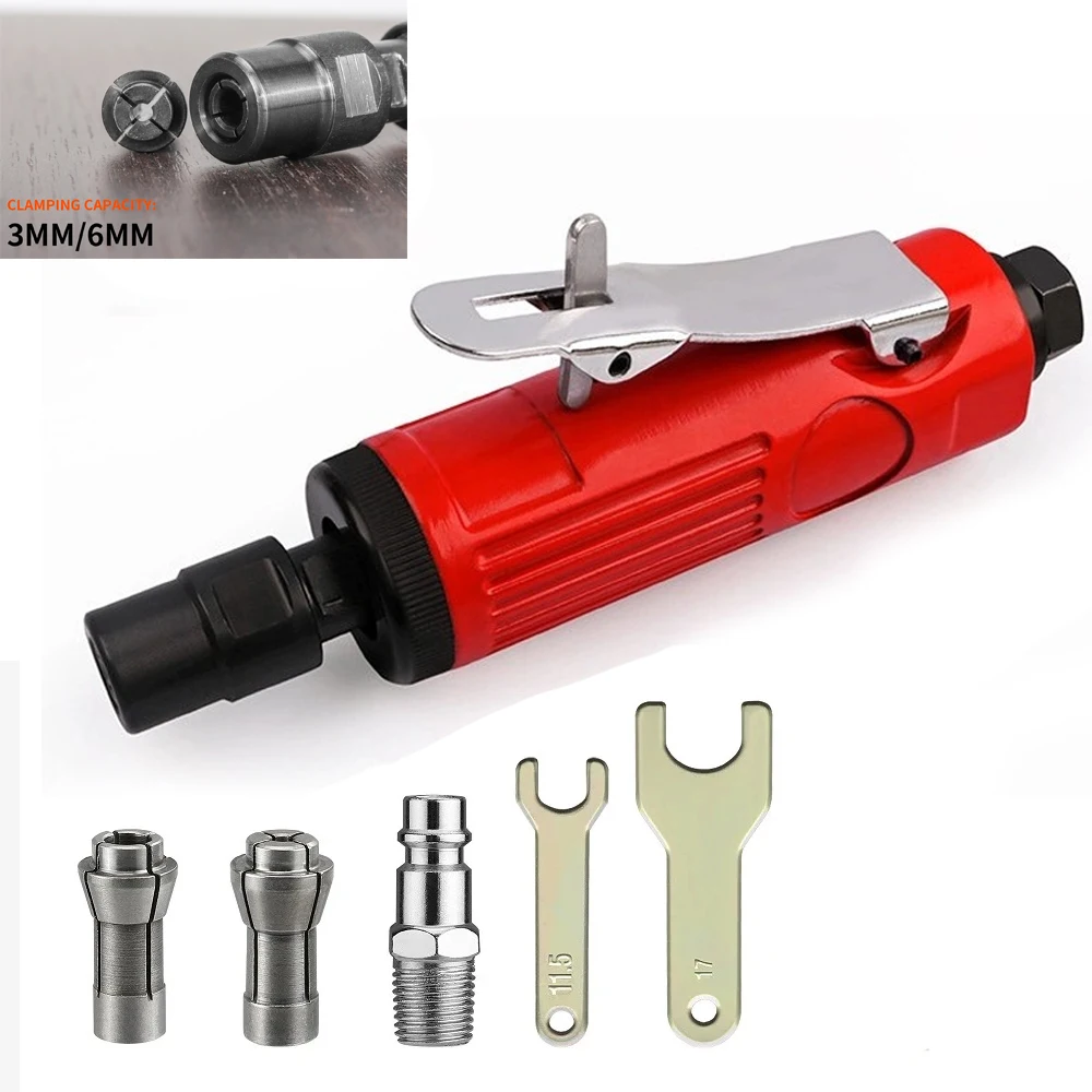 3/6mm Air Die Grinder Pneumatic Die Grinder Air Die Grinder 1/4 Inch Polishing Grinding Mill Engraving Tool for Pneumatic Tools