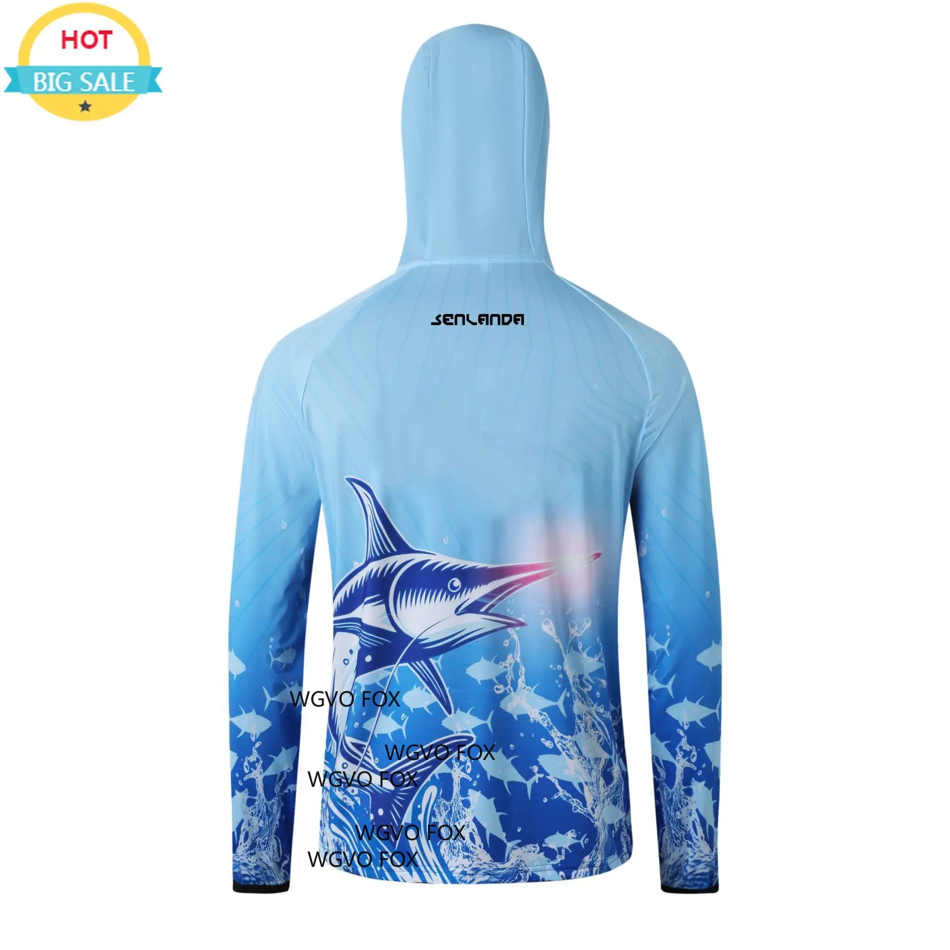 

New Hooded Fishing Shirt Men Long Sleeve UV Protection Breathable for Spring Summer Autumn