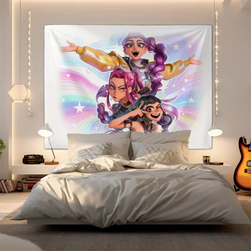 Hasbro Kpop Tapestry Banner 3D Rainbow Style Idol Wall Hanging Party Backdrop Photo Booth Background Aesthetic Teens Room Decor