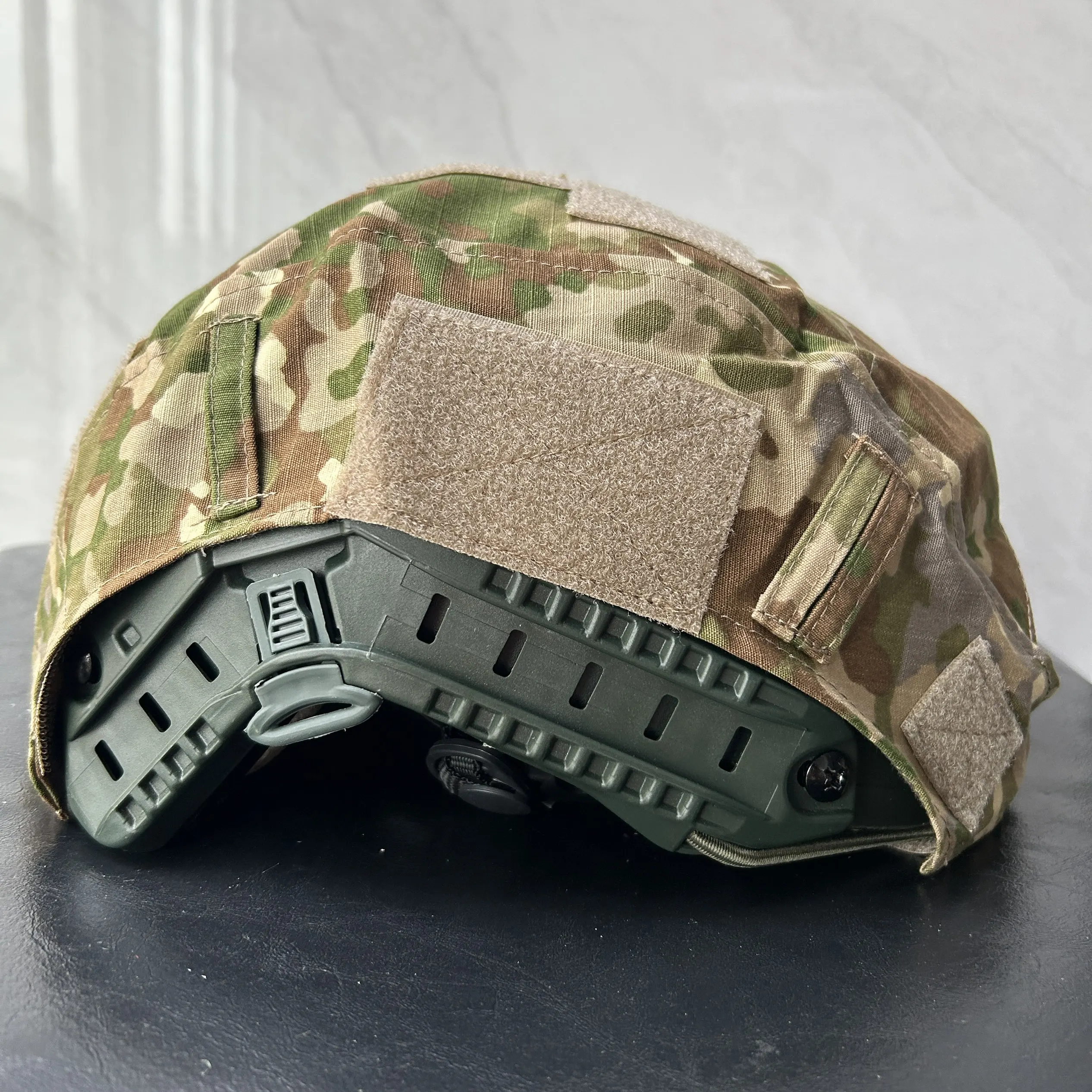 Nylon Cotton German Multi-Terrain Flecktarn Camouflage 3D Fabric Cover MULTITARN Camo Cap Cloth Cover for FAST Helmet view 5