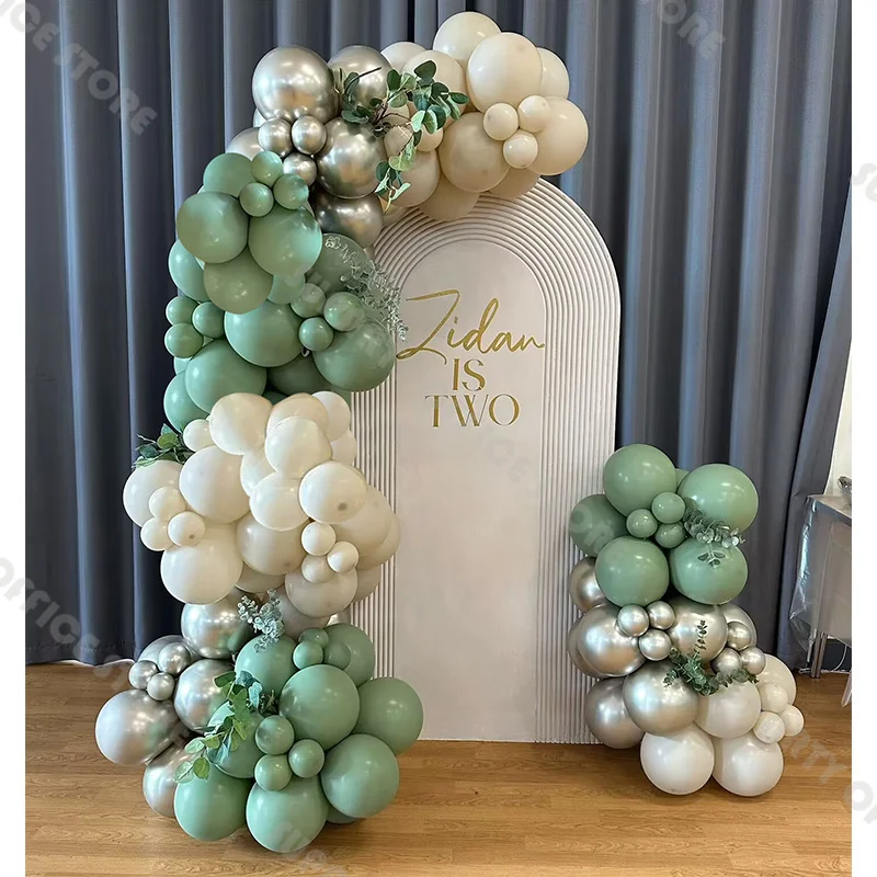 122/125pcs Boho Balloon Arch Kit Retro Green Natural Sand Gold Balloons Boy Birthday Baby Shower Girl Graduation Party Decor