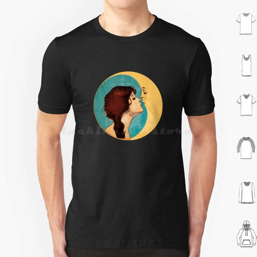 Dear Old Dixie Moon Songbook Cover Illustration. Vintage Woman Kissing Moon. Vi…