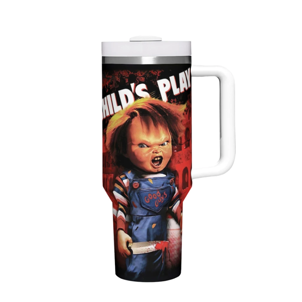 

Chucky Cosplay 40 Oz Ultimate Tumbler with Handle and Straw Vacuum Insulated Tumbler with Straw and Lid Stainless Steel Travel