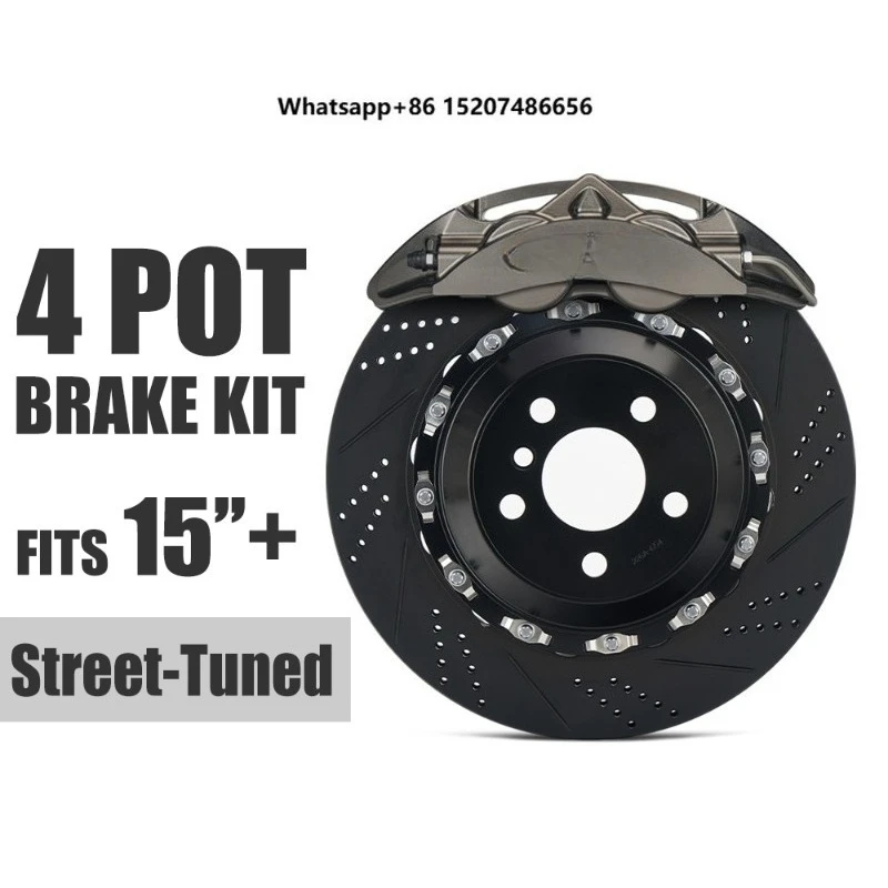Big Brake Kit P42-Super 4 Pot Split Caliper With 286/296 High Carbon Iron Disc Auto Brake System for 15/16 Inch Car Rim