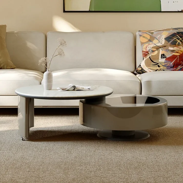 New rotating coffee table living room home Italian minimalist high sense