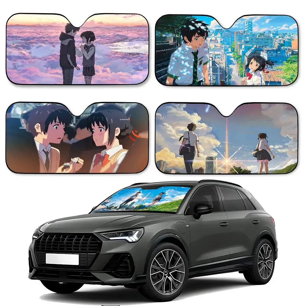 Anime Y-your N-name Stylish And Trendy Windshield Sunshade, Car Windshield Cover, Car Sunshade Curtain, Car Sun Protection Cover