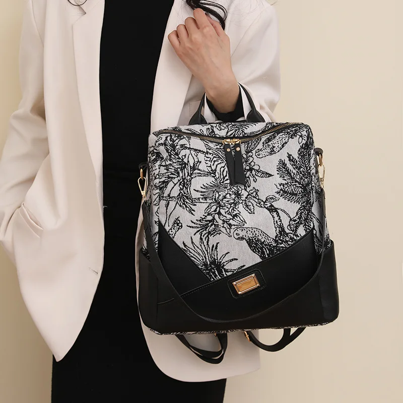 Women's Unique Printed Travel Backpack - Large Capacity Oxford Fabric Daypack Fashion Trendy Hiking Bag Women's shool bag - view 4