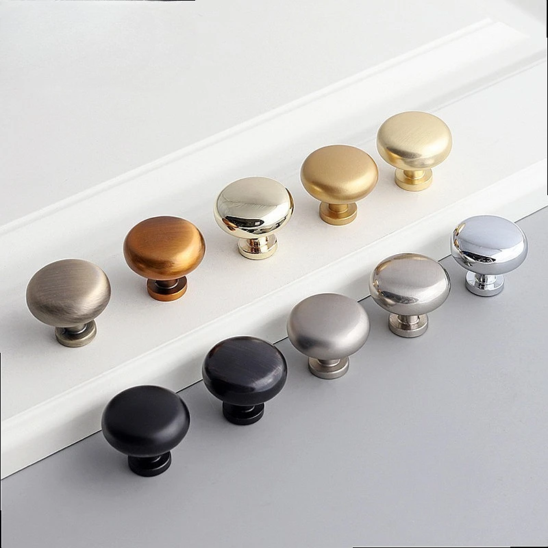 Single Hole Round Knob Solid Zinc Alloy Heavy Duty Luxury Cabinet Drawer Handle