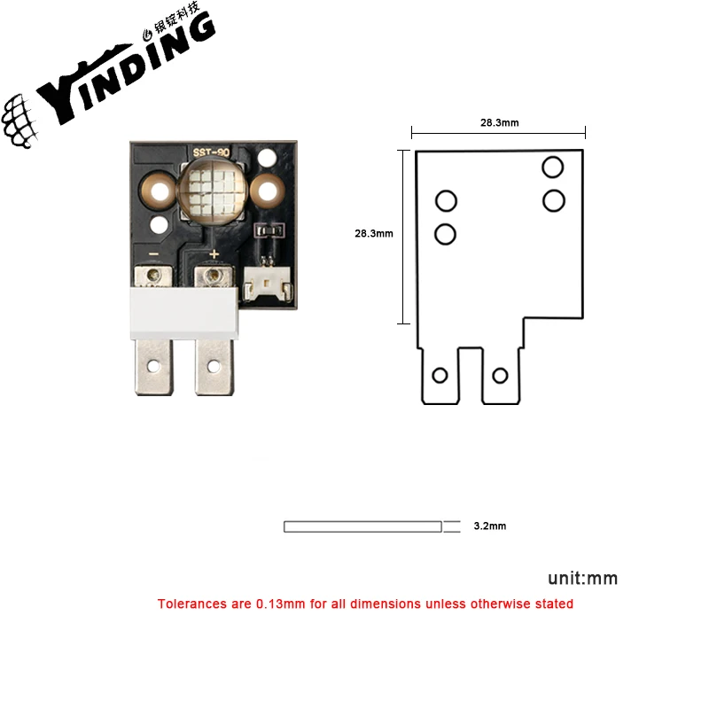 Imagem -06 - Yinding-grânulos de Lâmpada Led de Alta Potência Embalados Azuis Chips de Iluminação Médica Sst-90 90w 65w 450456nm