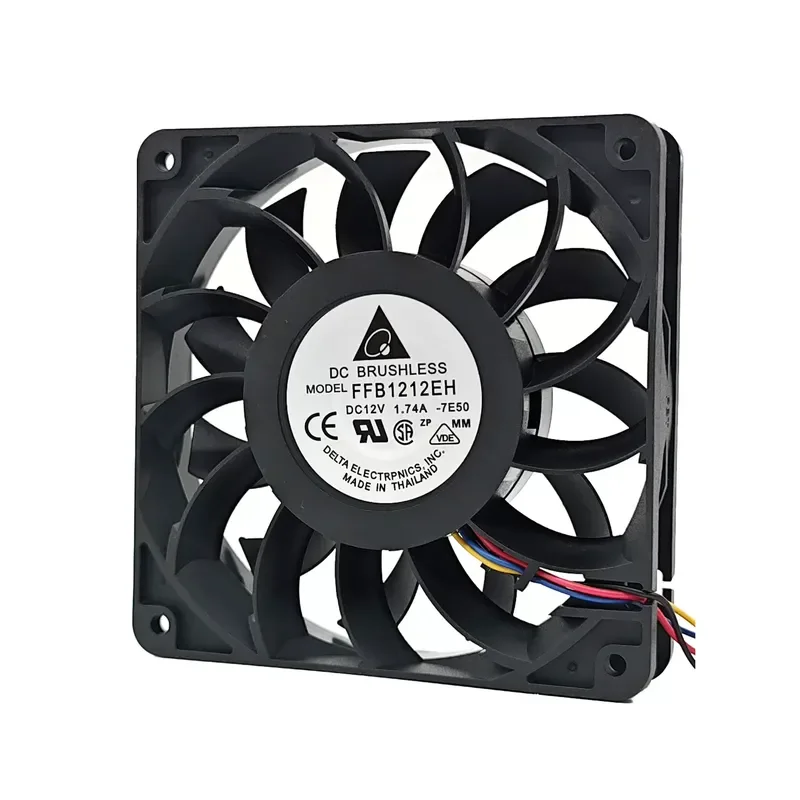 Original Delta 12025 12V 1.74A 12CM FFB1212EH Speed Regulation Large Air Volume Booster Chassis Fan for Delta