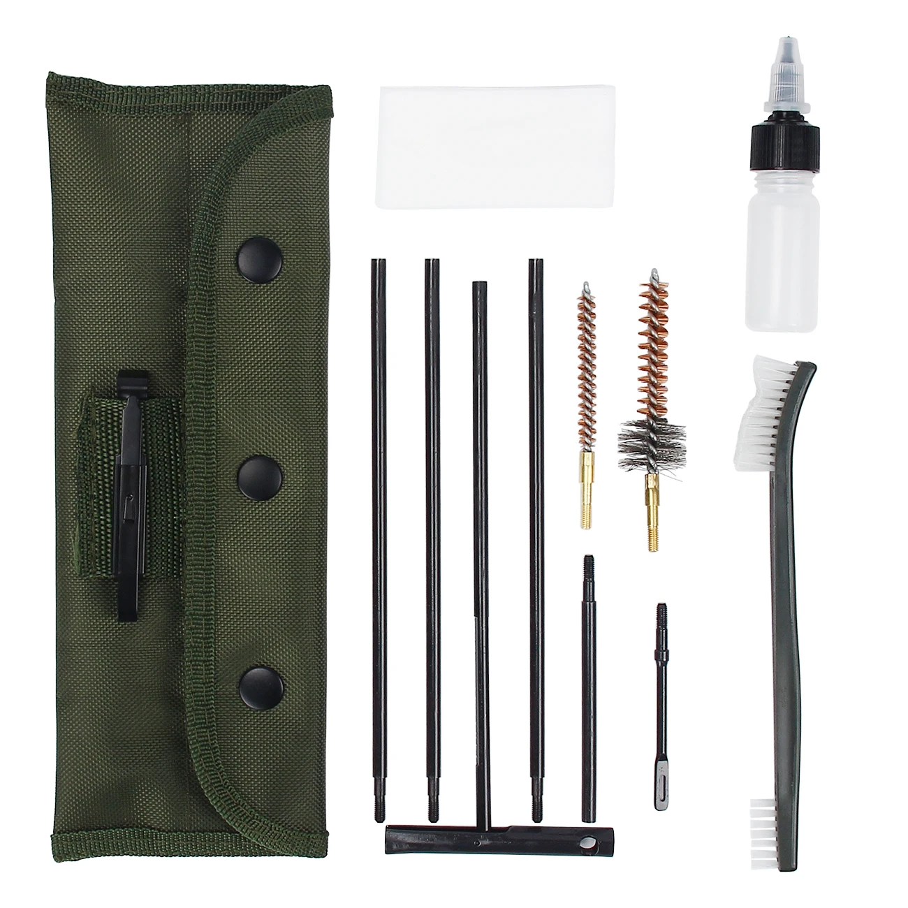 10PCS/Set Portable Rrifle Cleaning Set for 5.56 mm .223 .22 Cal with Carrying Case for Hunting Shooting Tactical Rifle Gun Brush