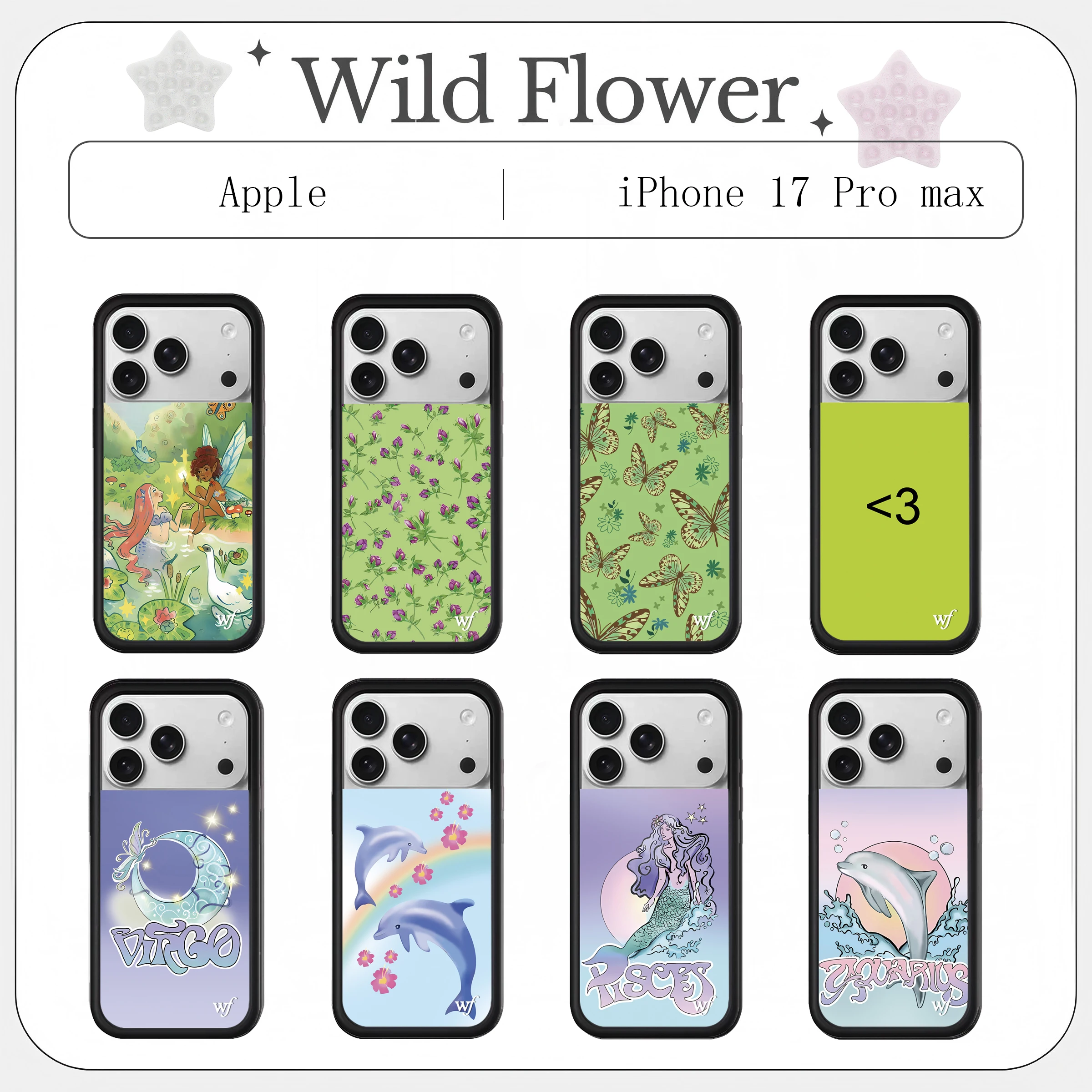 

New Wildflower ins Leopard Cherry Phone Case for iPhone 17 16 15 14 13 12 Pro Max Plus WF Cartoon Butterfly Boys Girls Cover Fun