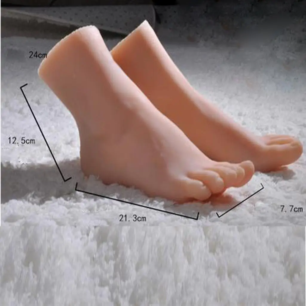 

2pcs Realistic Female Foot Feet Model Mannequin Realistic Latex Odorlessness for Jewelry, Sock, Shoes, Anklet