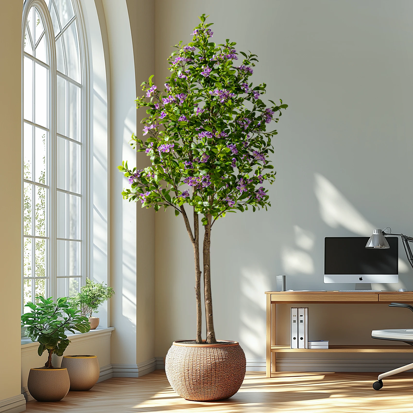 

Черный горшок Myrtle, ветка персикового цвета, самшит, искусственное дерево, пластиковая зелень и растения для домашнего или офисного декора