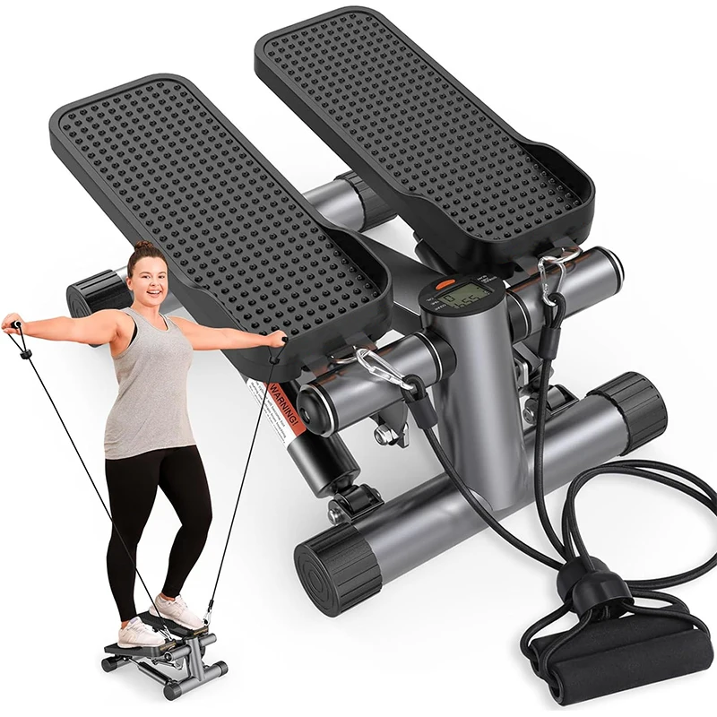 

Stepper for Exercise Portable Stair Stepper Home Fitness Cardio Workout Equipment Mini Stepper with Resistance Bands