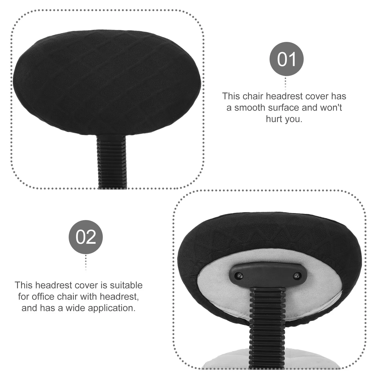 Professional Chair Headrest Cover Replacement Sleeve for Office Computer Chair Head Support Cushion Cover Easy Install
