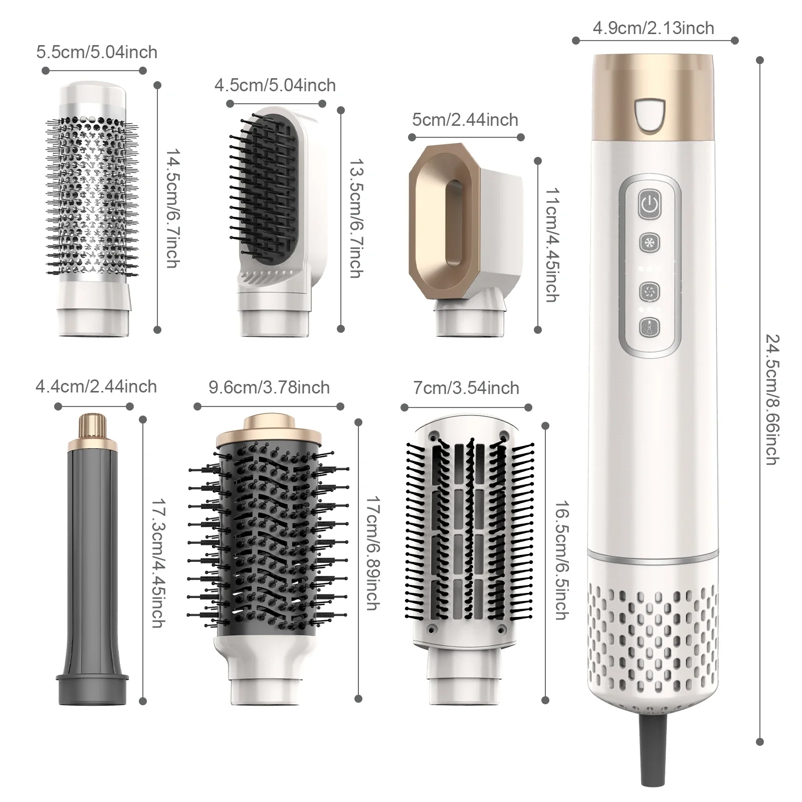 Air styler secador de pelo bldccepillo de pelo 5 en 1 dual tegangan sisir penata rambut pengering sikat