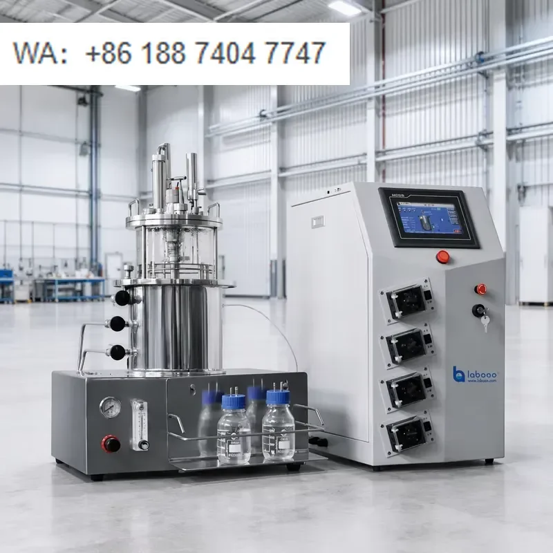 for LABOAO Lab Desktop In Situ Sterilized Glass Fermenter High Borosilicate Glass Fermentation Vessel