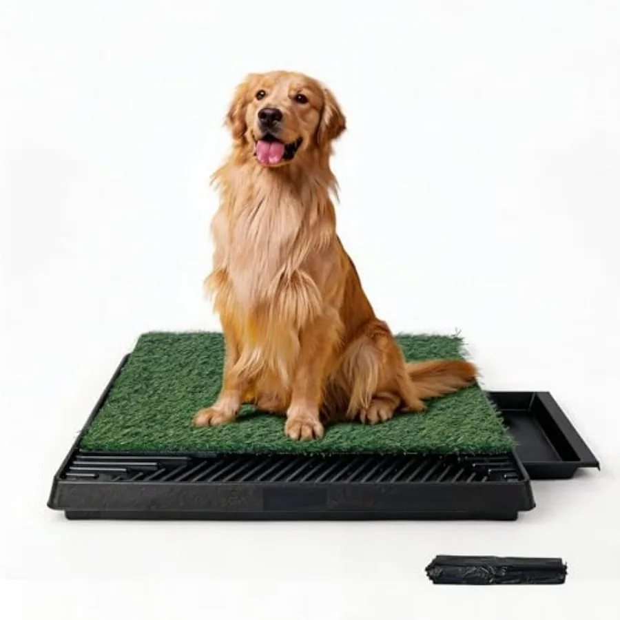 

Туалет-лежанка для собак с поддоном 20x25 дюймов, искусственный газон, для щенков, для дома и улицы, с выдвижным ящиком и бесплатными пакетами для уборки