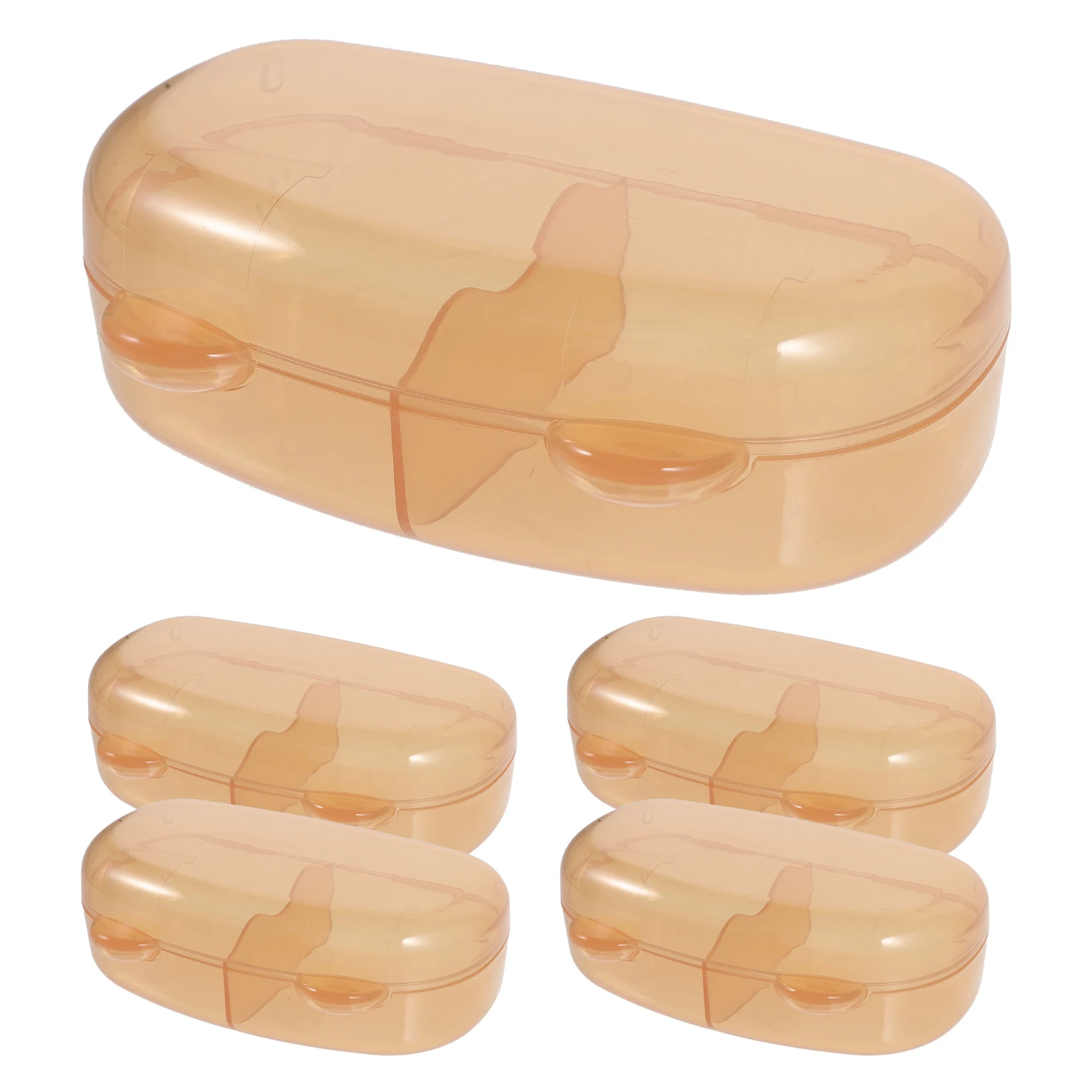 

5pcs Pacifier Storage Box Transparent Holder Case Nipple Plastic Travel Baby Soother Container Protective Portable Strollers