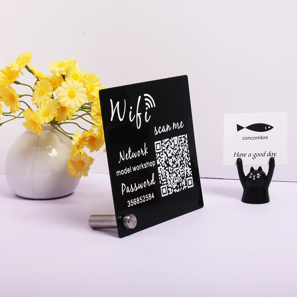 Modern Acrylic Wi-Fi Access Sign 3
