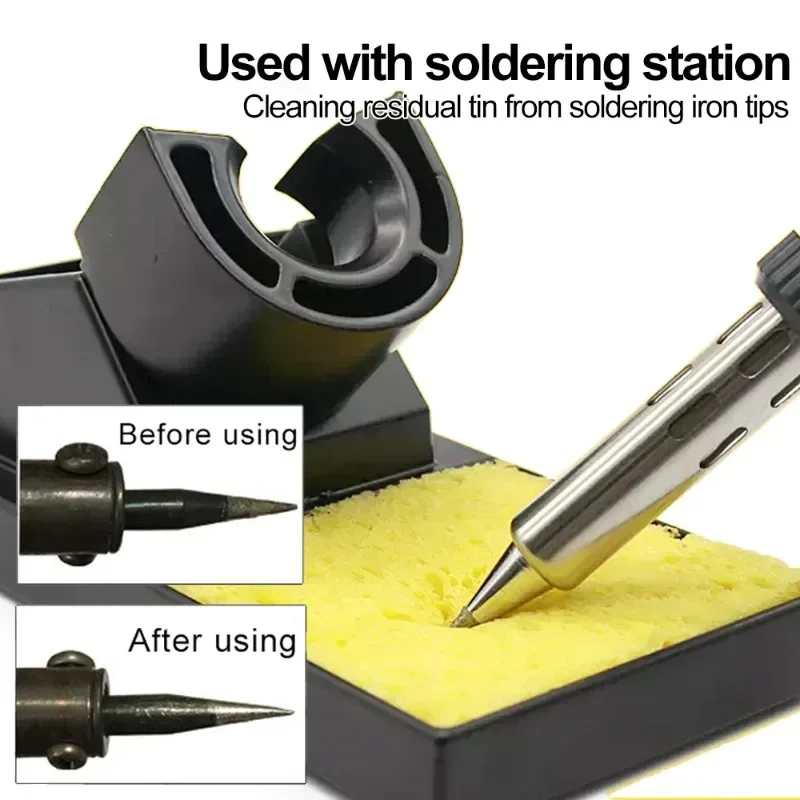 10Pcs 6x6cm Soldering Iron Cleaning Sponge, Anti-Scald Reusable Solder Tip Cleaner for Removing Tin Residue Electronics Welding view 2