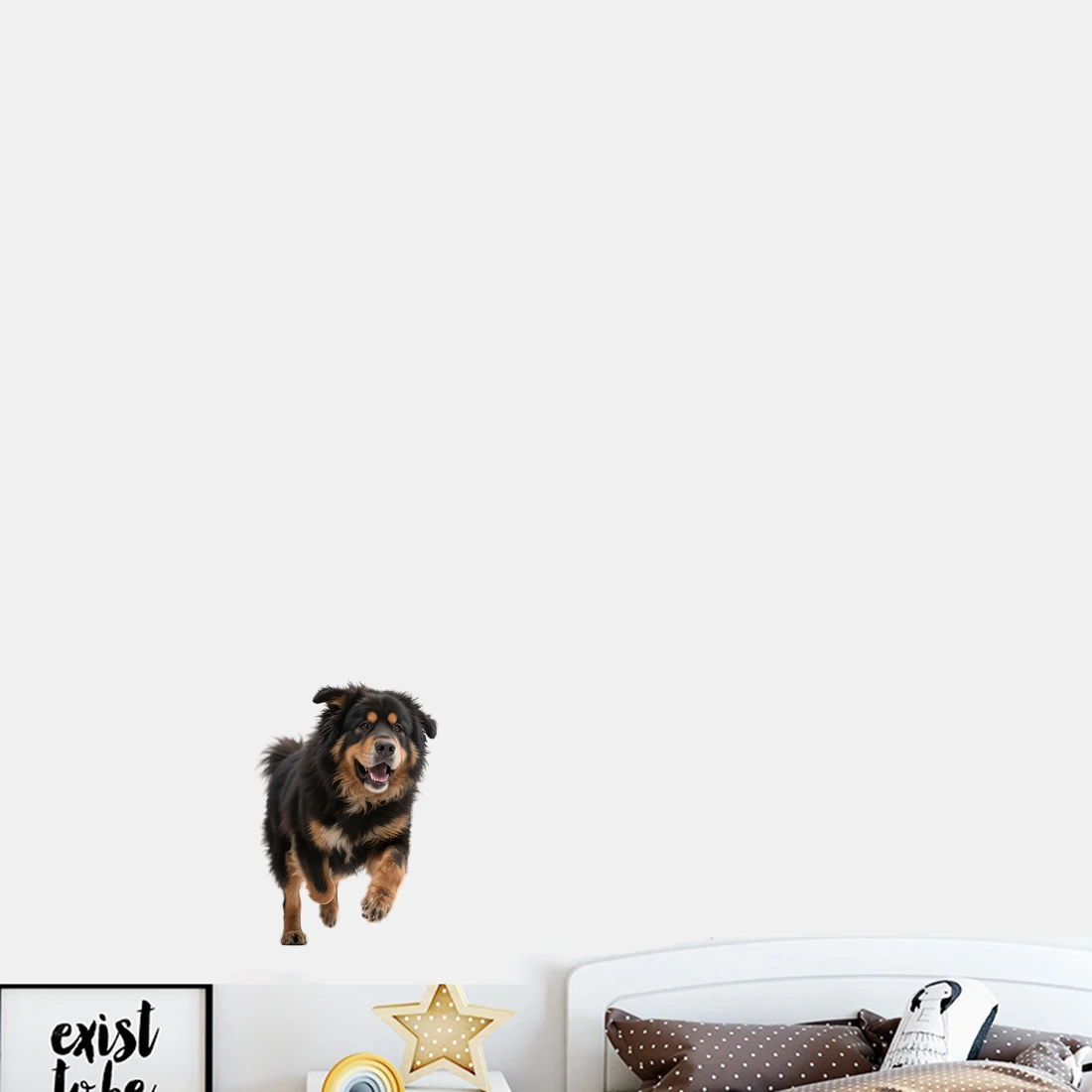 Three Ratels CC155 Happy Tibetan Mastiff Animal Stickers for Children's Bedroom Decoration Funny Car decals