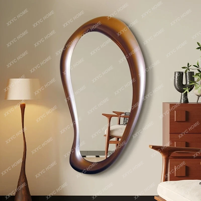 TTTTMedieval Full-length Mirror Wall-mounted Cosmetic Mirror Irregular Entrance Dining Side Decorative Mirror